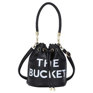 Mini Leather Bucket Bags Drawstring Bucket Purse Crossbody Handbags :]